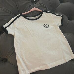 True Religion White Tee with Black Trim